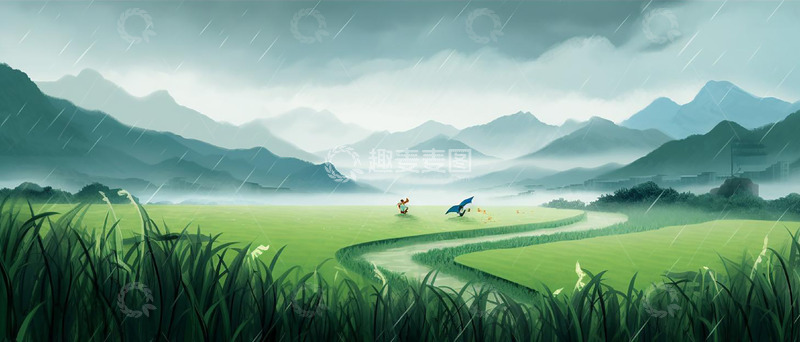 高清大图下载【趣麦麦图】春天农田绿色背景