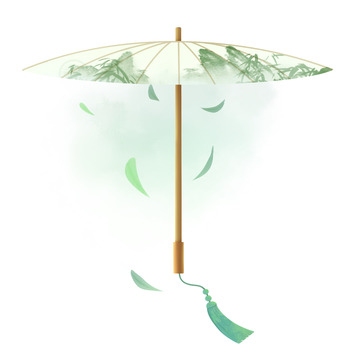 古风油纸伞雨伞元素