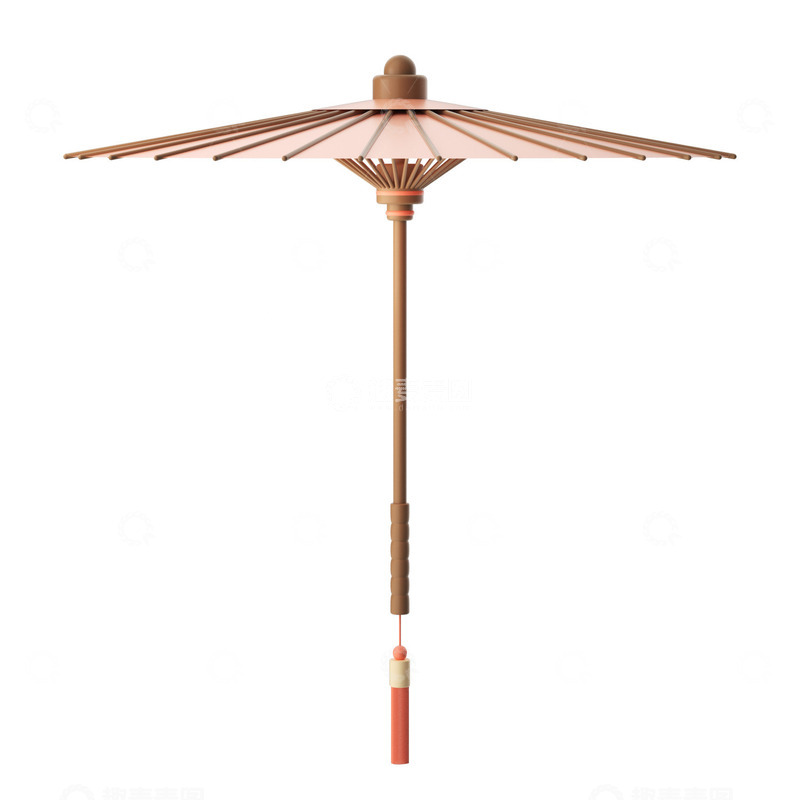 源文件下载【趣麦麦图】中国风油纸伞谷雨节气装饰品