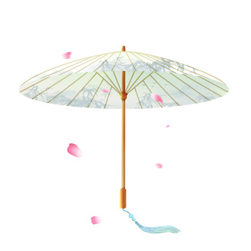 古风油纸伞雨伞装饰元素