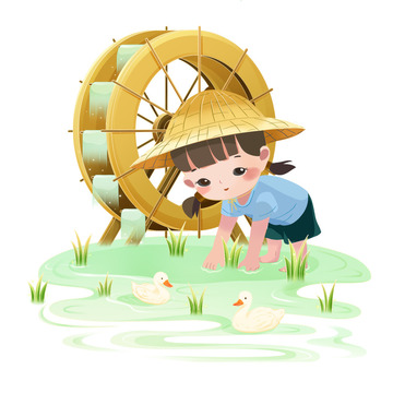 谷雨农耕人物