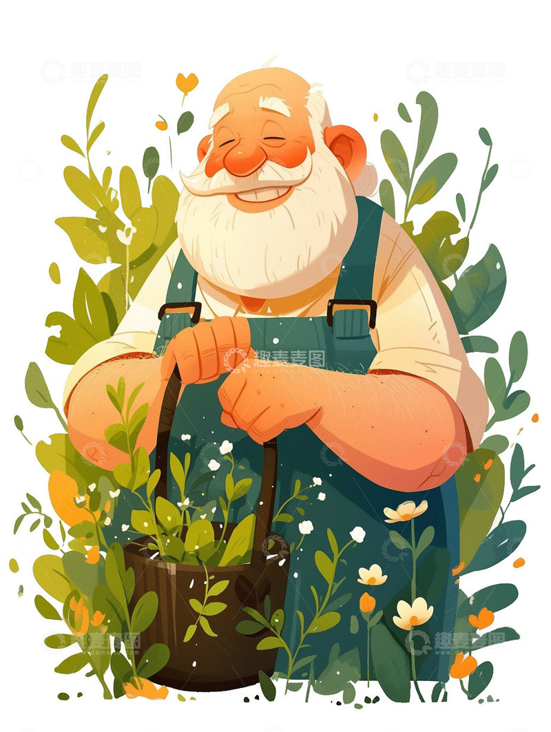 高清大图下载【趣麦麦图】农民伯伯卡通