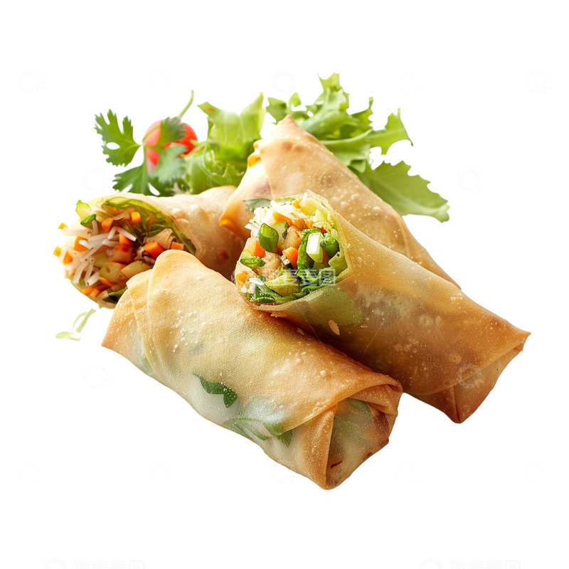 高清大图下载【趣麦麦图】春卷中餐点心