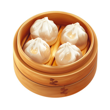 卡通包子包点小笼包