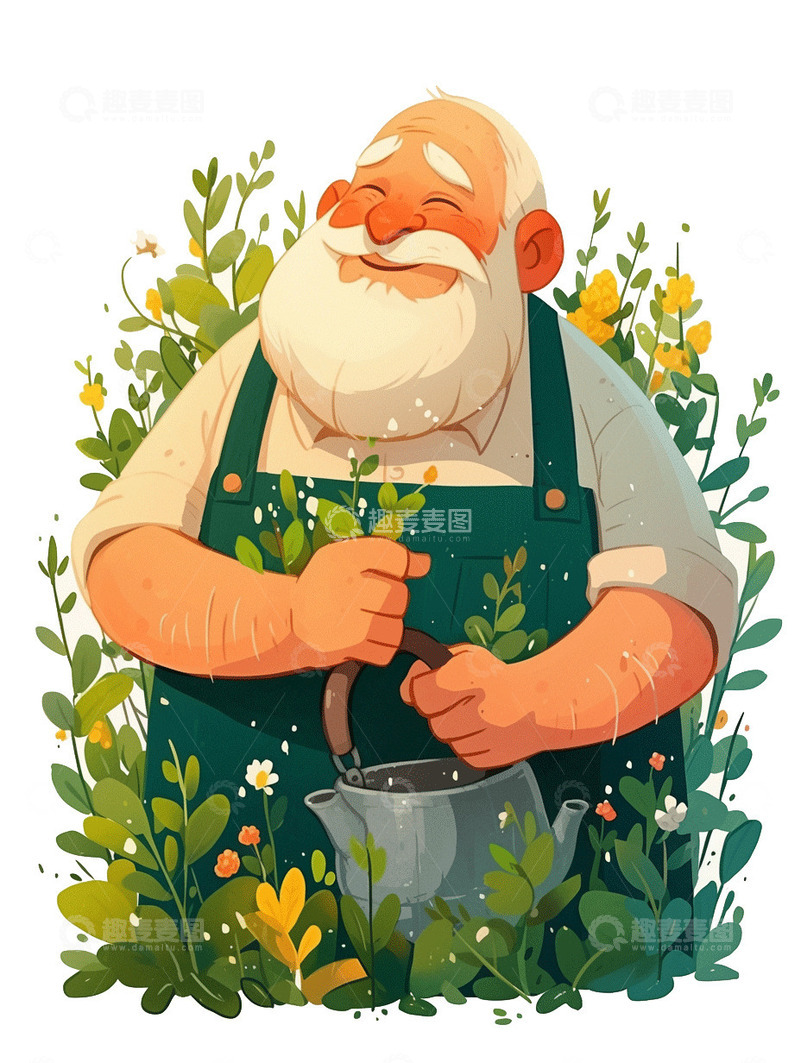 高清大图下载【趣麦麦图】卡通人物老爷爷