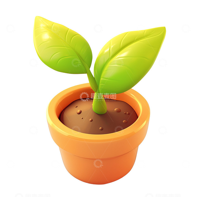 高清大图下载【趣麦麦图】树苗嫩芽植物盆摘