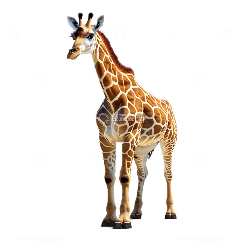 高清大图下载【趣麦麦图】3D立体真实长颈鹿动物野生动物园