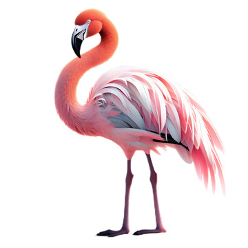 3D立体卡通可爱火烈鸟北欧