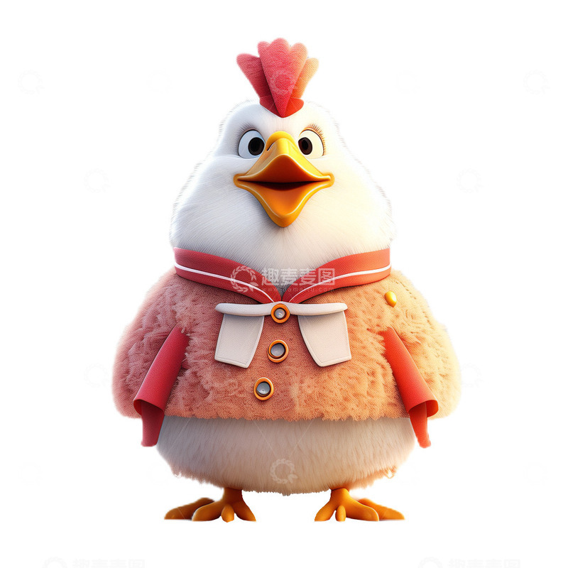 高清大图下载【趣麦麦图】3D立体卡通可爱鸡妈妈动物