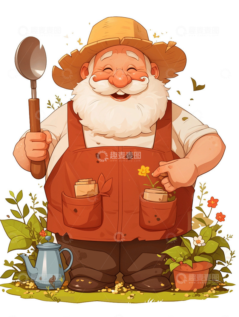 高清大图下载【趣麦麦图】秋天丰收农民植物庄稼