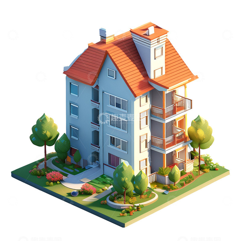 高清大图下载【趣麦麦图】卡通住宅房子素材