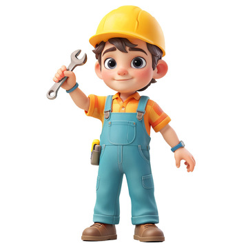 劳动节3D立体工人