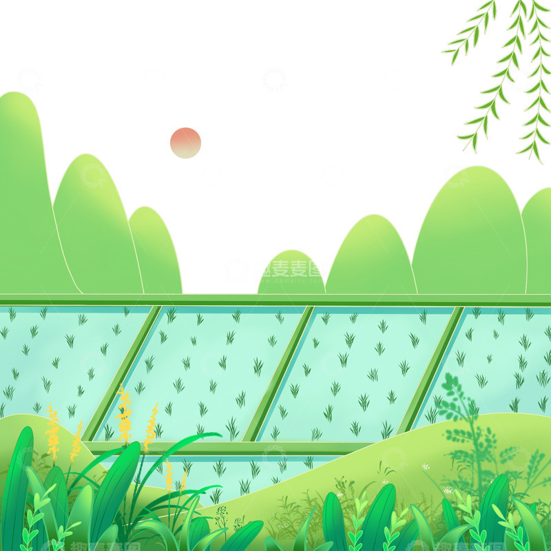 源文件下载【趣麦麦图】谷雨-农田元素