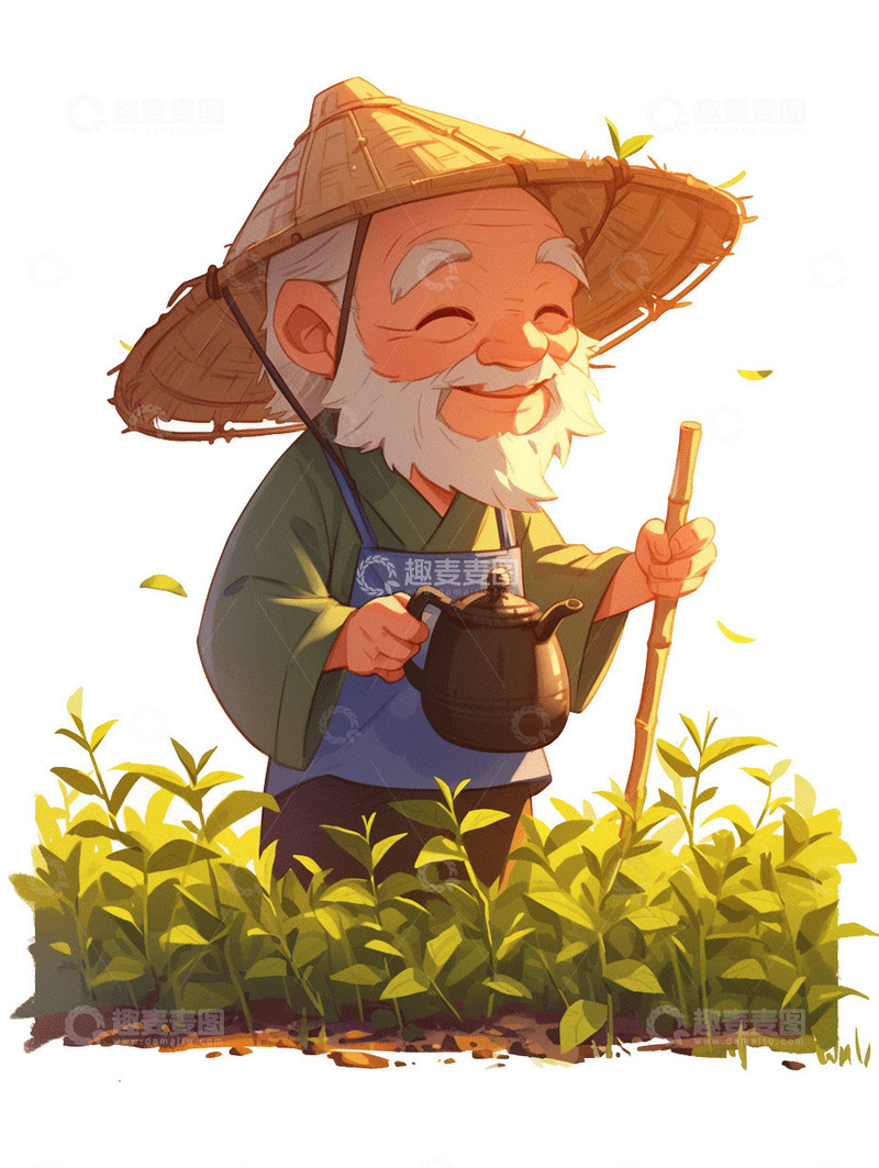 在田里工作的老人