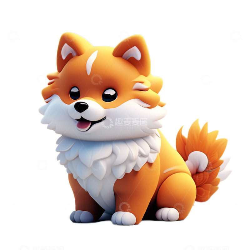 高清大图下载【趣麦麦图】3D立体卡通柴犬狗子可爱