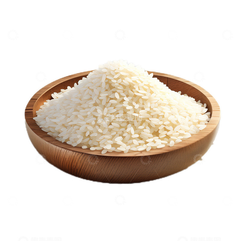 高清大图下载【趣麦麦图】3D立体卡通粮食大米成熟木质托盘