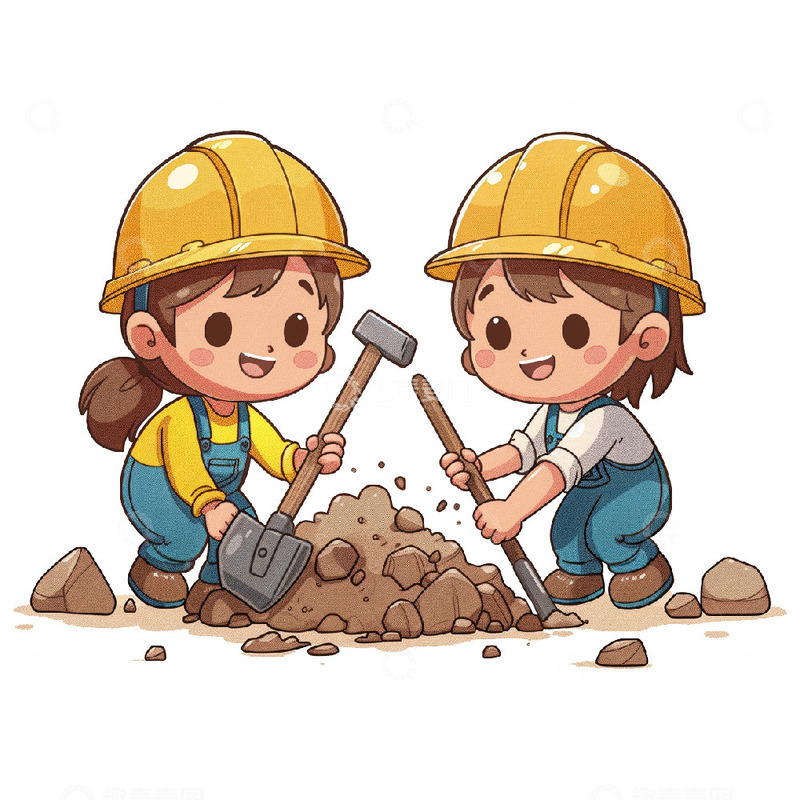 劳动节小女孩劳动场景元素