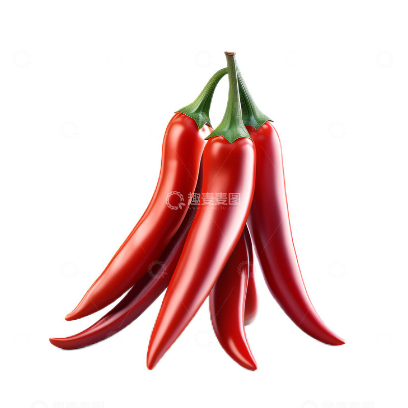 高清大图下载【趣麦麦图】3D立体卡通辣椒红辣椒调味