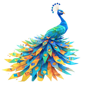 美丽的卡通孔雀