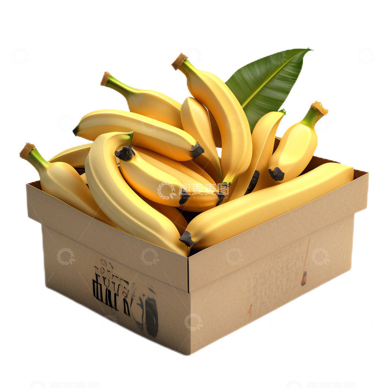 高清大图下载【趣麦麦图】3D立体卡通香蕉丰收水果