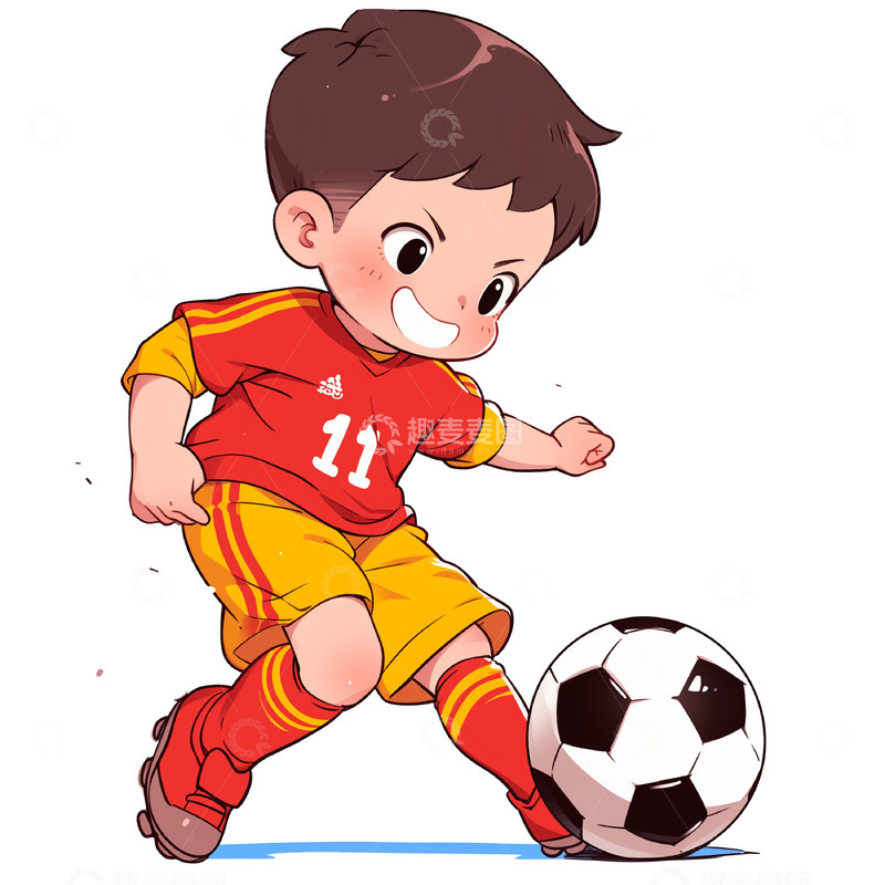高清大图下载【趣麦麦图】卡通足球运动人物素材