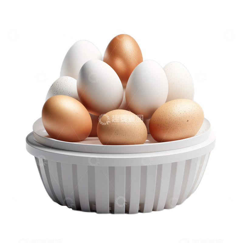 高清大图下载【趣麦麦图】3D立体卡通篮子鸡蛋营养