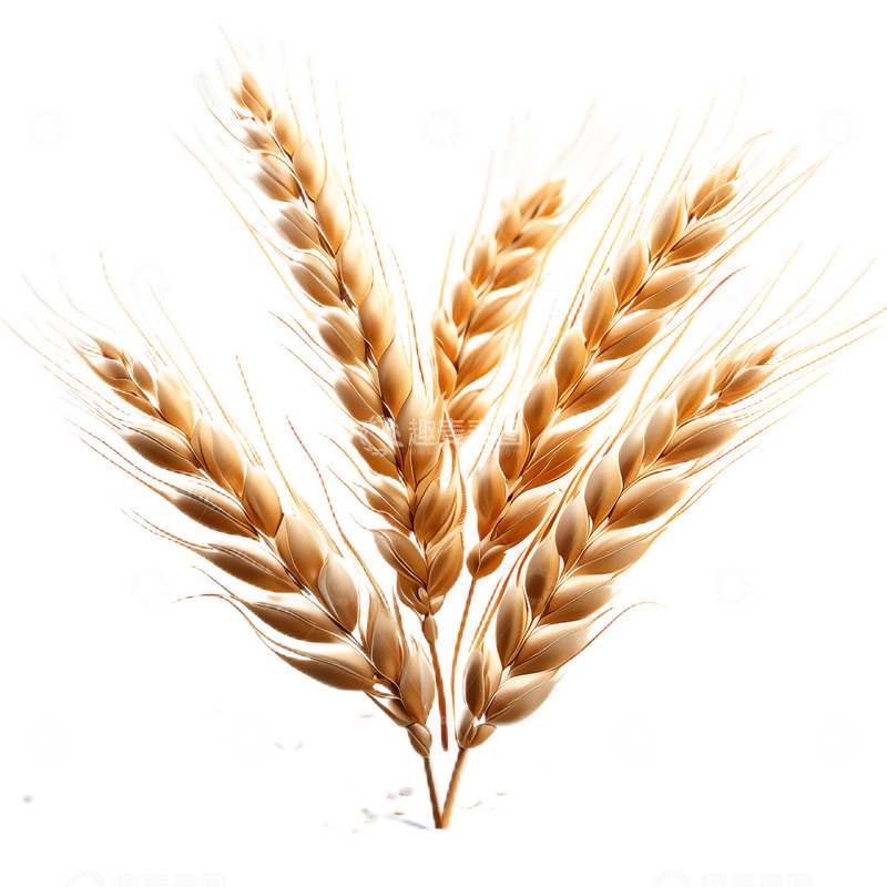 高清大图下载【趣麦麦图】3D立体卡通小麦麦穗农作物成熟