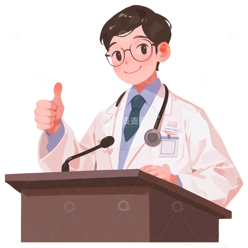 高清大图下载【趣麦麦图】医疗培训人物卡通风格