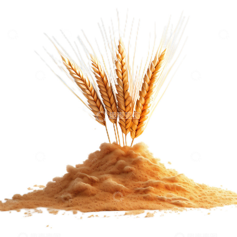 高清大图下载【趣麦麦图】3D立体卡通小麦成熟粮食