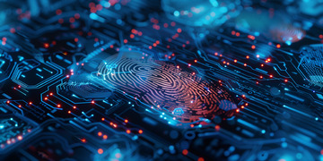 科技感手指指纹识别背景矢量图