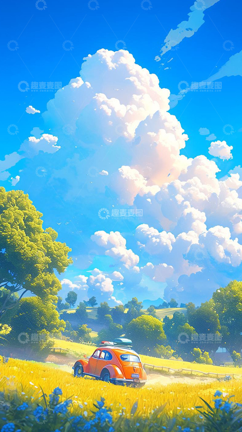 高清大图下载【趣麦麦图】春天旅游驾车图片