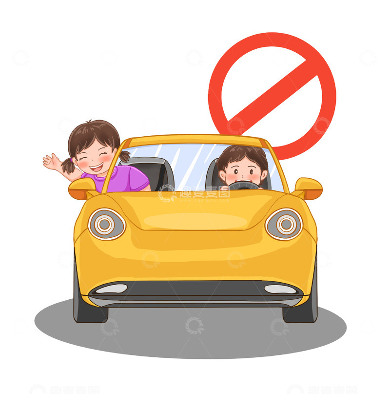 交通安全请勿把头伸出车窗外危险驾驶