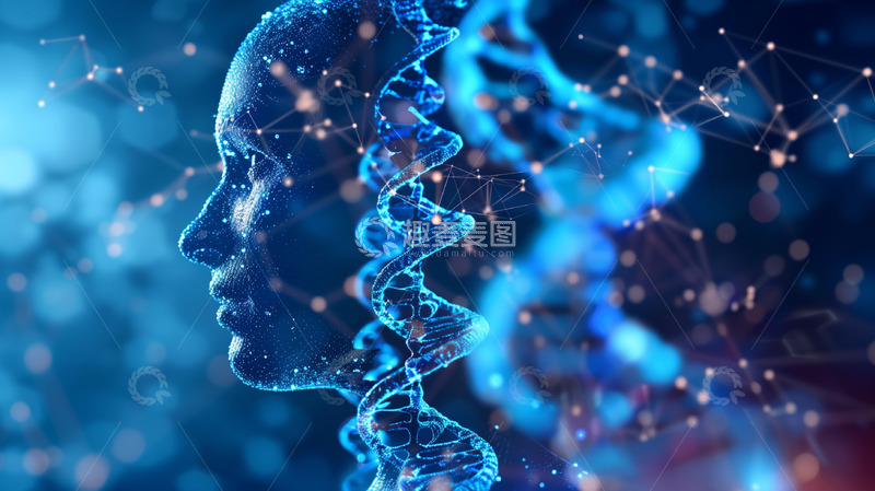 高清大图下载【趣麦麦图】人工智能基因脸背景