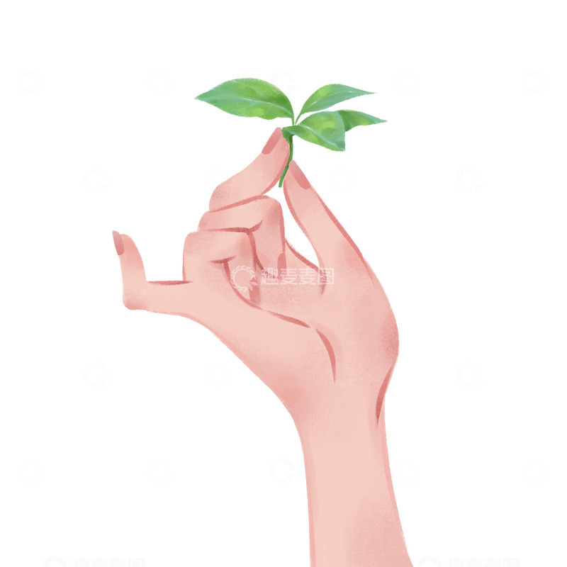 源文件下载【趣麦麦图】手拿茶叶绿茶元素