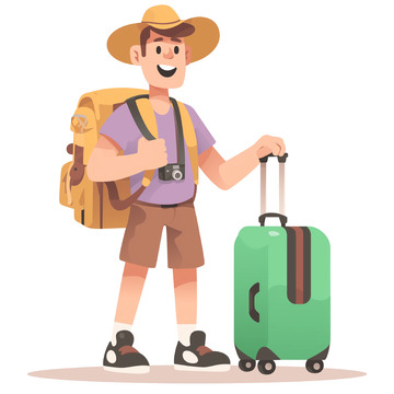 卡通插画外出旅行人物素材