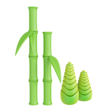 3D竹笋竹子设计