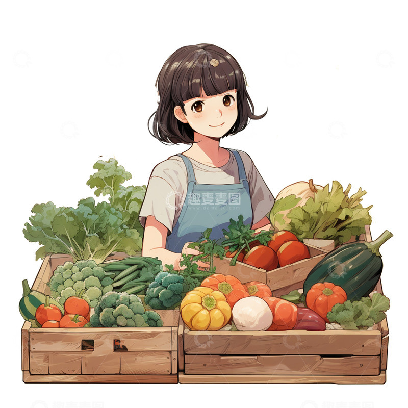 高清大图下载【趣麦麦图】购物节水果蔬菜摊位素材