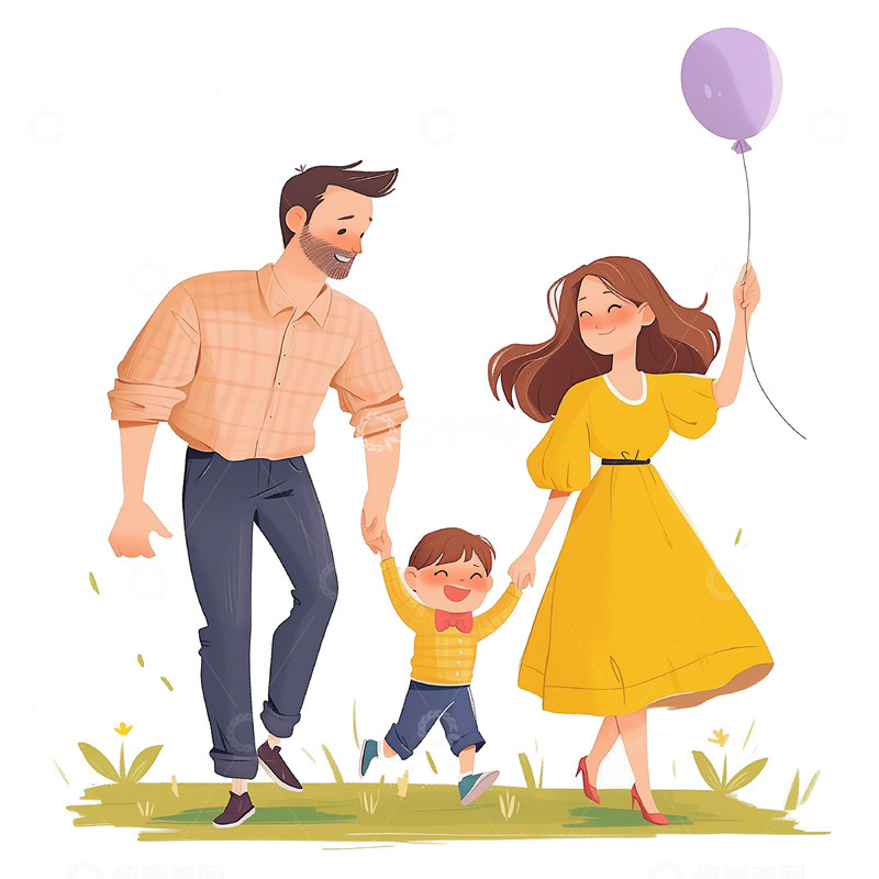 高清大图下载【趣麦麦图】-卡通户外游玩人物素材