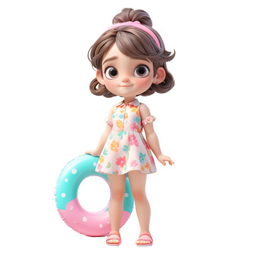 夏天游泳女孩