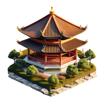 亭子景观树木素材