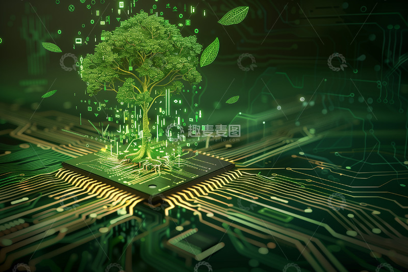 高清大图下载【趣麦麦图】绿色网络安全背景