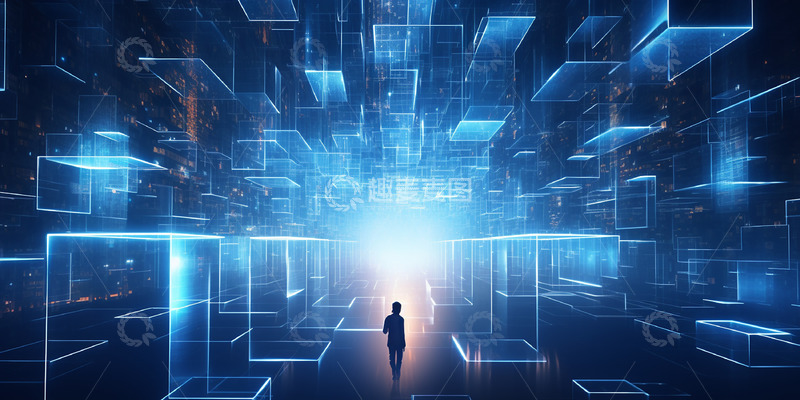 高清大图下载【趣麦麦图】未来科技蓝色展板背景