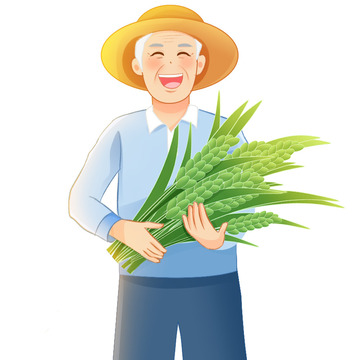 五一劳动节手绘农民伯伯元素