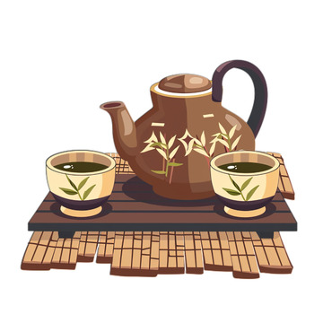 茶壶茶杯品茶国风