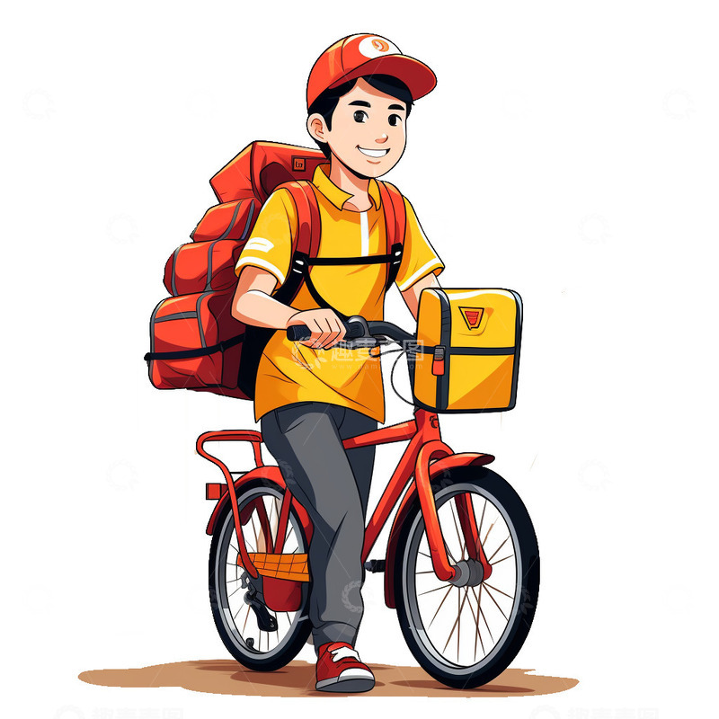 劳动节外卖骑手形象