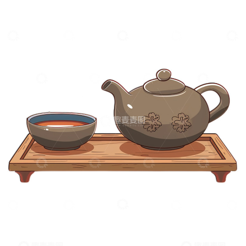 高清大图下载【趣麦麦图】茶具茶杯茶壶茶托品茶