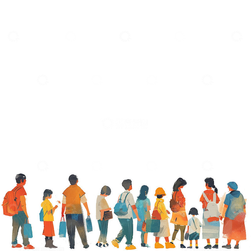 五一假期旅游人物边框装饰