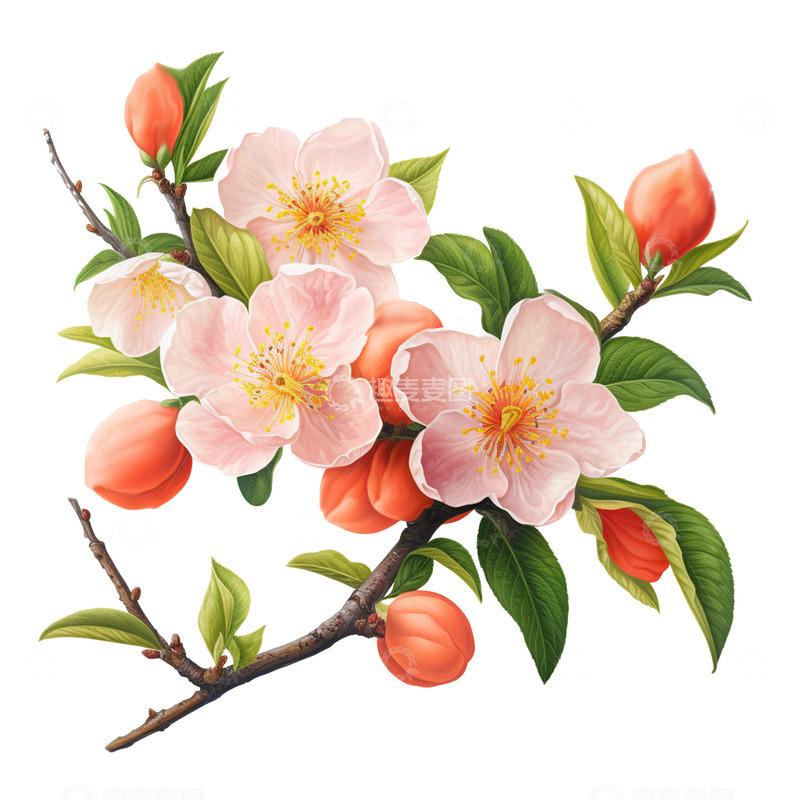 绽放的美丽桃花装饰花朵