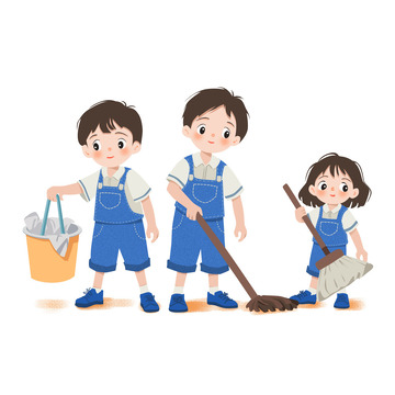 儿童劳作五一劳动节打扫卫生