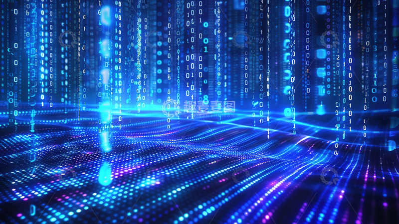 高清大图下载【趣麦麦图】商务数据蓝色未来网络蓝色科技背景